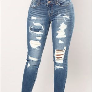 Fashion nova ankle wax jeans